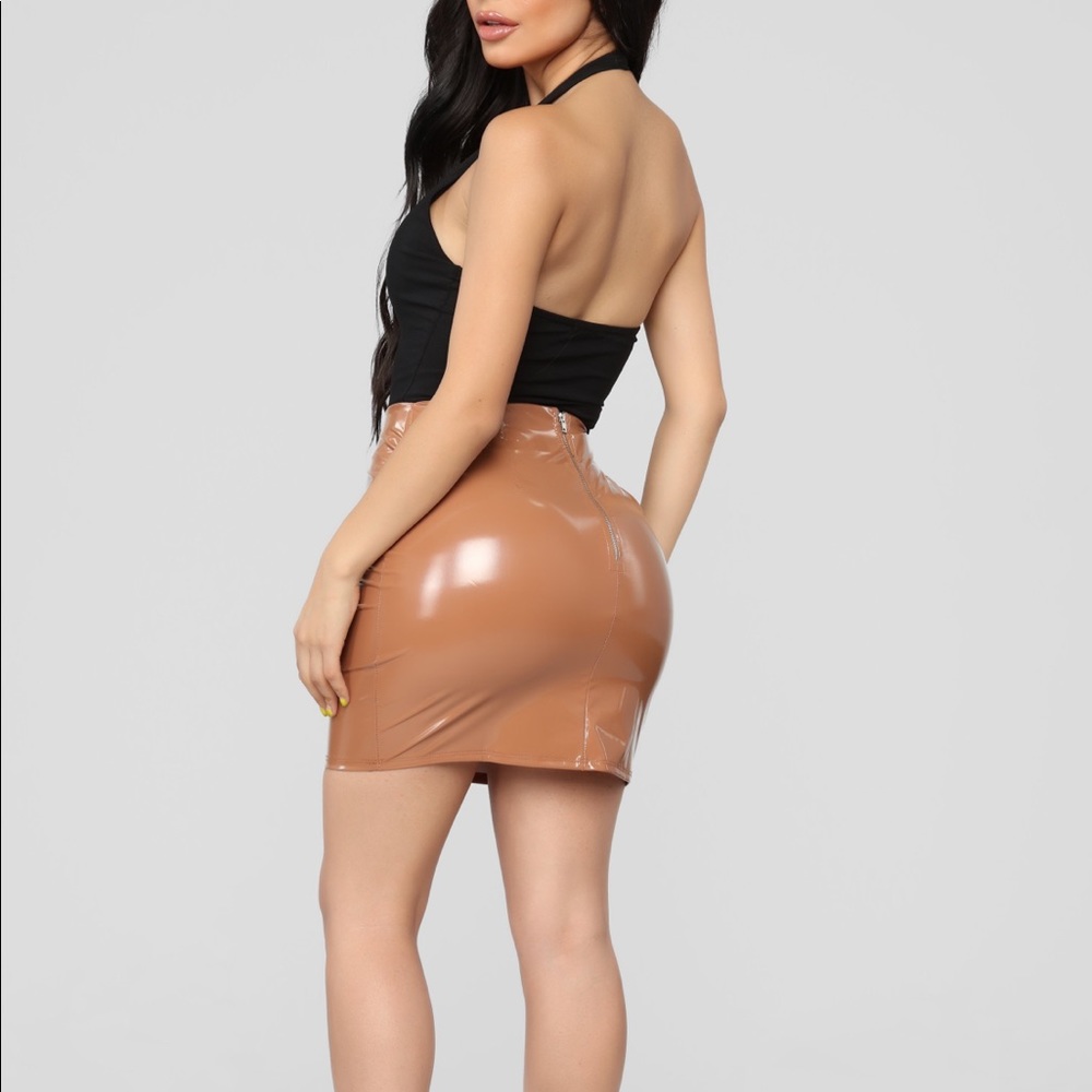 Latex boot camp Fashion Nova skirt